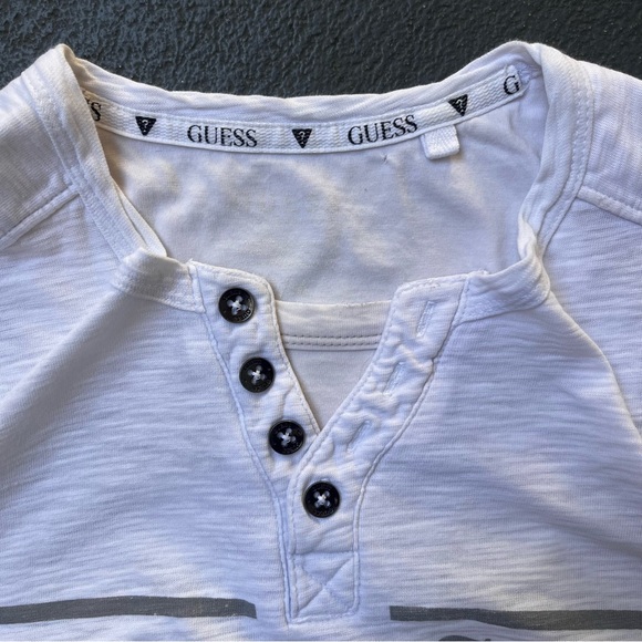 Guess Gray Logo Henley Shirt - Picture 3 of 3